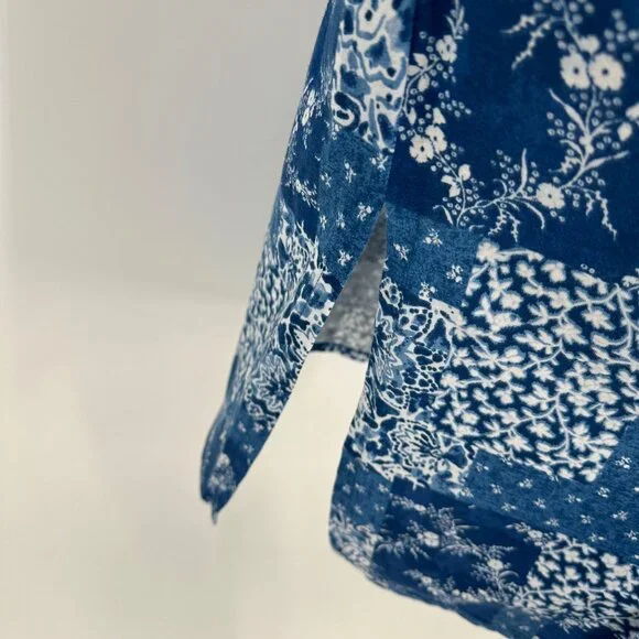 Lauren Ralph Lauren Women's Sleeveless Blue & White Floral Dress M - Picture 6 of 15